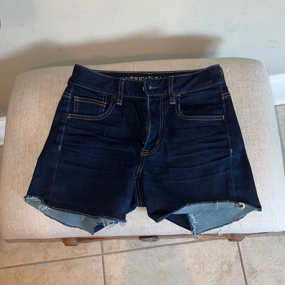 American Eagle girls dark wash jean shorts